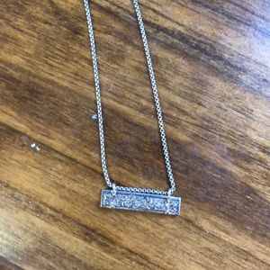 Kendra Scott Bar Necklace Silver Drusy